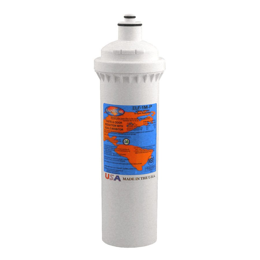 10" x 3.5" Block GAC Filter, Omnipure ELF-5M-P, ELF Series, with Scale Inhibitor, 5 Micron