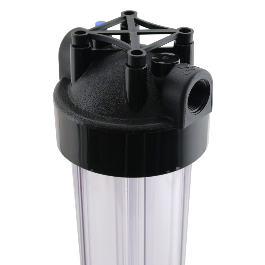 20" Clear Water Filter Housing w/ 1" Ports & Pressure Release (Accepts 20" x 4.5" Cartridges) by Global Solutions - Image 4