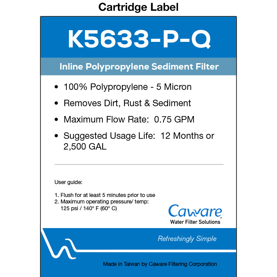 10" x 2" CA Ware Inline Sediment Filter - Image 2