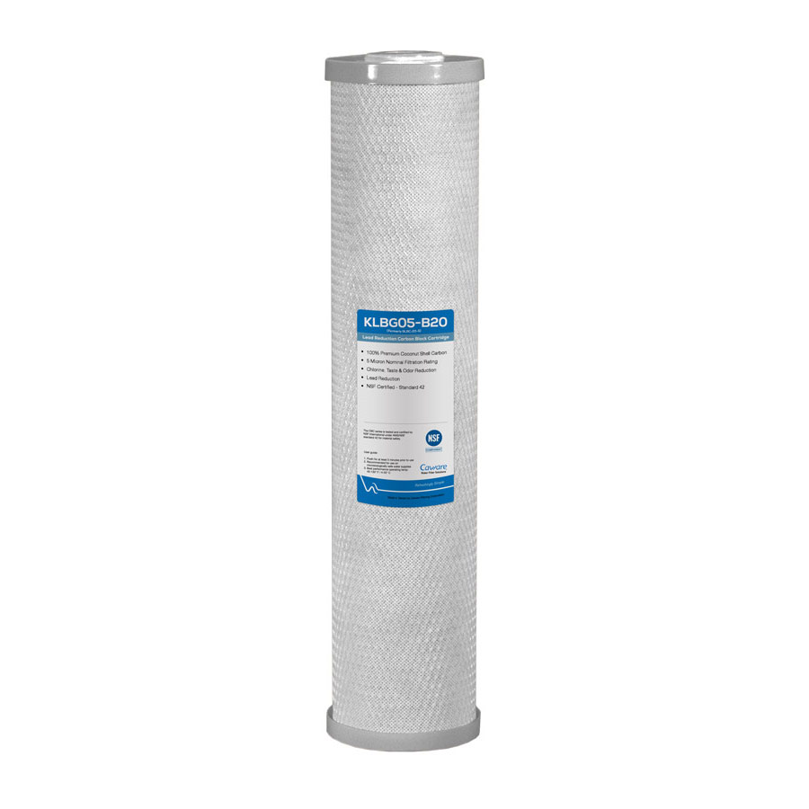5 Micron 20" x 4.5" Carbon Block Water Filter w/ Lead Removal, CA Ware