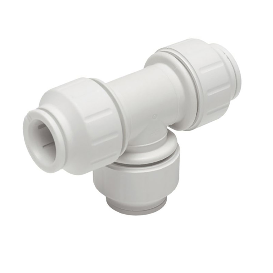 John Guest 1" x 1" x 1" CTS Union Tee (White Polypropylene, Case Only)