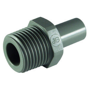 John Guest 3/8" Tube x 1/4" NPTF Stem Adaptor (Acetal)