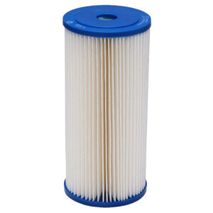 10" x 4.5" Absolute Sediment Pleated Water Filter (1 Micron, 4 GPM, 8 Sq. Ft. Media), Harmsco Calypso Blue Poly-Pleat