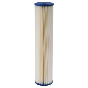 20" x 4.5" Absolute Sediment Pleated Water Filter (1 Micron, 10 GPM, 20 Sq. Ft. Media), Harmsco Calypso Blue Poly-Pleat