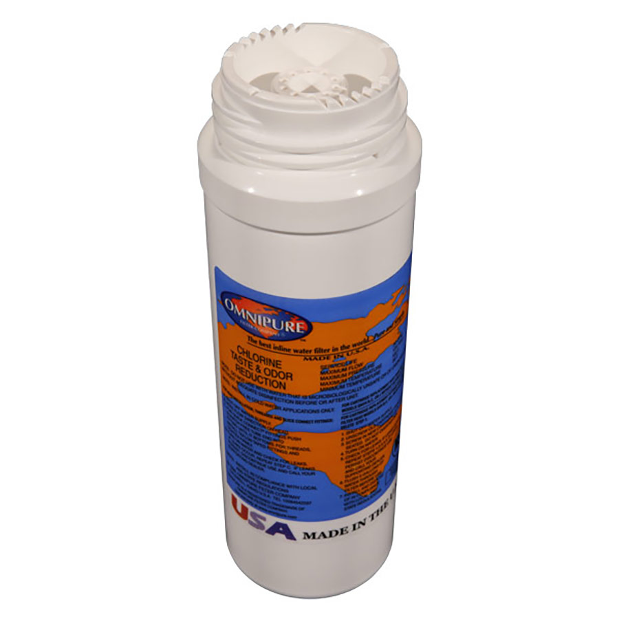 8" x 2.5" GAC Inline Filter, Polyphosphate Scale Inhibitor (Keurig Replacement), Q5486 Omnipure Q Series