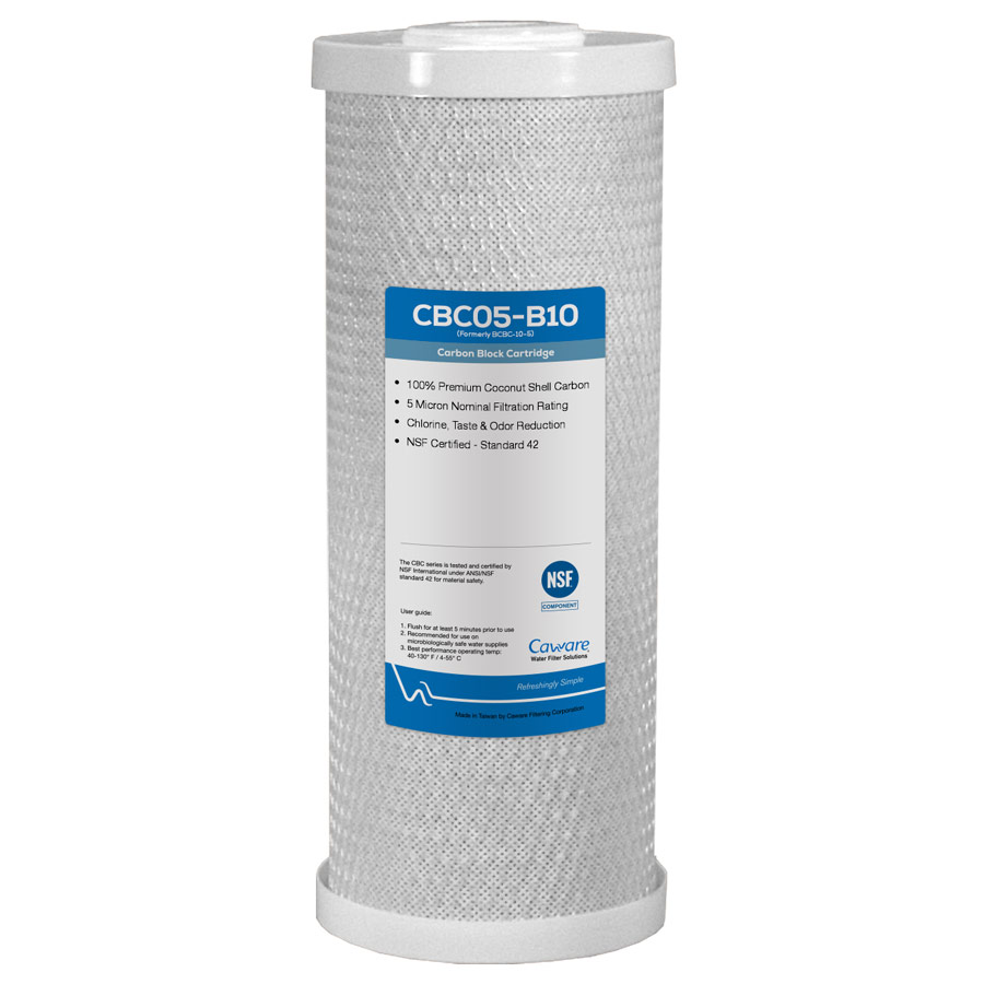 CA Ware 10" x 4.5" Carbon Block Water Filter 1, 5, or 10 Micron